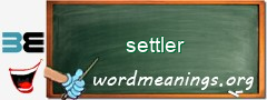 WordMeaning blackboard for settler